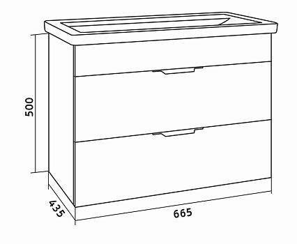 Тумба с раковиной Grossman Форта 70 см