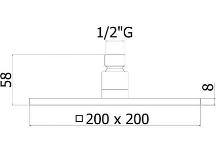 Верхний душ Paffoni Syncro ZSOF075NO 20x20 черный матовый