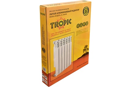 Радиатор Tropic 500x80, алюминиевый, 6 секций 7601.025
