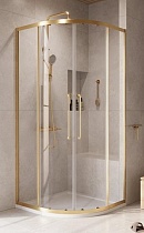 Душевой уголок Cezares Relax-304 100x100 прозрачный, брашированное золото RELAX-304-R-2-100-C-BORO