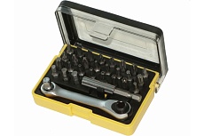 Мини набор бит NIKONA с трещоткой, из S2 стали, с магнитным держателем, в пластиковом ящике, 30пр 27-351