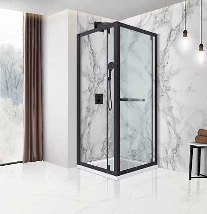 Душевой уголок Vincea Stile VSS-2ST9090CLB-R 90x90 черный, прозрачный, правый