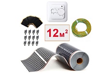 Плёночный электрический тёплый пол ТеплоСофт 12м.кв. с терморегулятором плёнка 12м.кв.