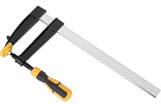 Столярная F-образная струбцина Deli dl111230 300x120 мм, максимальное усилие зажима 2000 Н, резьба 12 мм, штанга 5 мм 112039