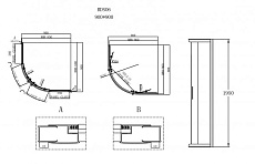 Душевой уголок BelBagno UNO-195-R-2-90-P-Cr 90x90 рифленый, хром