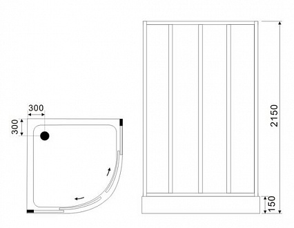 Душевая кабина Black&White Galaxy G8501-900 90x90