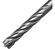 Бур по бетону, цельная крестовая пластина Denzel 10x215 мм, SDS PLUS 705312
