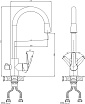 Смеситель для кухни D&K Rhein Valerius DA1361601 подключение к фильтру, хром