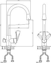 Смеситель для кухни D&K Rhein Valerius DA1361601 подключение к фильтру, хром