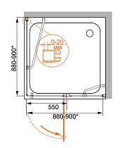 Душевой уголок Cezares Elena ELENA-W-A-12-90-C-Cr 90x90 прозрачный