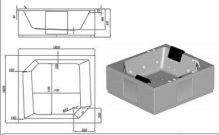 Боковая панель Kolpa-San Samson BASIS 180x160