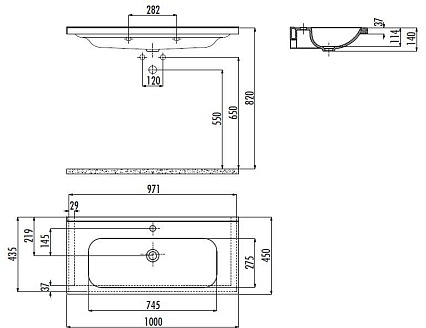 Раковина Creavit Ideal ID100 100 см