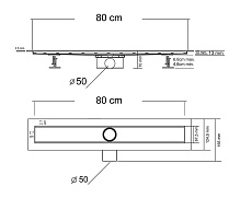 Душевой лоток Vincea Say Optima Nisangah SAY.601.80.B.M.S.NSNGH 80 см, матовый черный