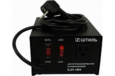 Автотрансформатор Штиль 0,25 кВА, в черном корпусе АТ 230-220/120-0,25-50 ч/к