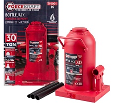 Домкрат бутылочный Forcekraft 30т с клапаном h min-255мм, h max-423мм FK-T93004 DS(26585)