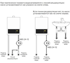 Циркуляционный насос для горячей воды ELSEN DN 20, 24V-переход на 220V, максимальный напор 12м, t 38-42С EHC01.01
