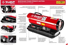 Дизельная тепловая пушка прямого нагрева Зубр ДП-К7-20000