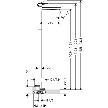 Напольный смеситель Hansgrohe Metropol 7453000