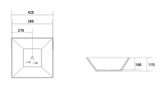 Раковина Abber Rechteck AC2214 42 см белый