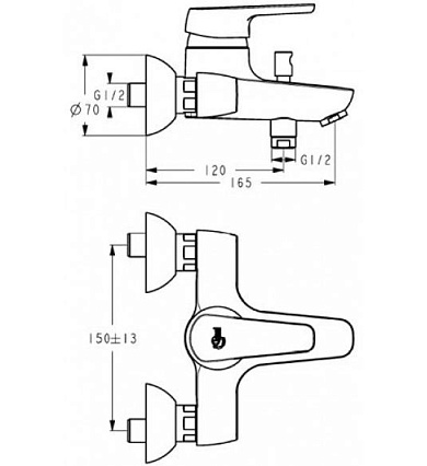 Смеситель для ванны Ideal Standard Cerasprint 2012 B9566AA