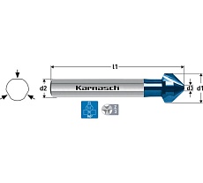 Зенковка Karnasch 90 16.5x3.2x60x10 мм, HSS-XE с покрытием BLUE-TEC (хвостовик шестигранник) 20.1745-170