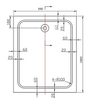 Поддон для душа Vincea VST-2AR 100x80 прямоугольный