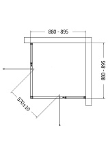 Душевой уголок AQUAme AQM7102-2-9 90x90 прозрачный, черный