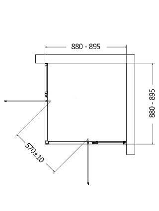 Душевой уголок AQUAme AQM7102-2-9 90x90 прозрачный, черный