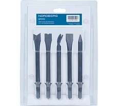 Набор насадок с шестигранным хвостовиком 5 шт для пневмозубила Nordberg NP5905