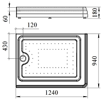 Поддон для душа Fra Grande Лоренцо 4-11-2-2-0-413 124x94 R, слив хром