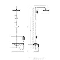 Душевая стойка D&K Berlin Technische DA1453715B13 черный