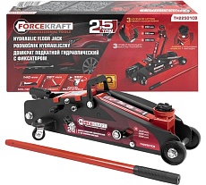 Домкрат подкатной гидравлический Forcekraft 2.5 т, с фиксацией, h min 140мм, h max 387мм FK-TH22501CB(65255)