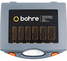 Набор сверл корончатых по металлу HSS Bohre 25,27,29,31,33,35 мм х55, Weldon 19, штифт 6,34х103 КБ003626
