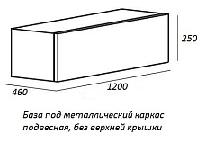 Металлический каркас с раковиной Cezares Cadro 120 см подвесной, двухъярусный