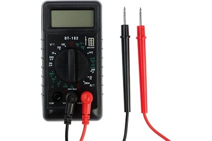 Мультиметр Тундра mini, DT-182, ACV/DCV, DCA, 200-200MΩ, проверка батареек 1.5 и 9 V 1026052