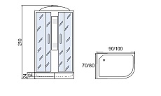 Душевая кабина Мономах 100/70/24 МЗ 100x70 хром, с рисунком, L 10000005819