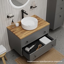 Мебель для ванной Iddis Torr 80 см со столешницей, темно-серый
