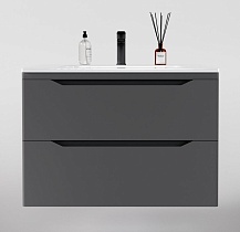 Тумба с раковиной Style Line Марелла Люкс Plus 80 см подвесная, серый