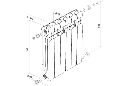 Радиатор Royal Thermo Indigo 500 8 секций НС-1054827