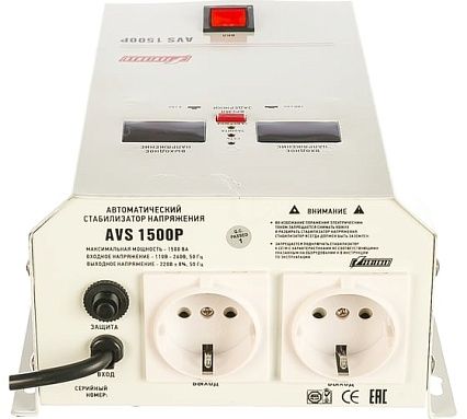 Настенный стабилизатор Powerman 1ф 1,5 кВА AVS 1500 P 6049482