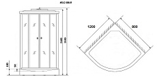 Душевая кабина Niagara Eco NG-4512-14L BLACK 120x80 стекло с рисунком, L