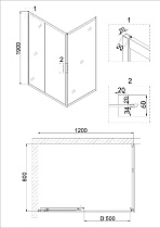 Душевой уголок Niagara Nova NG-82-12АВ-А80В 120x80 прозрачный, черный