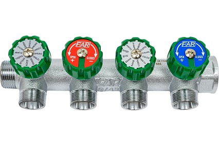 Регулируемый коллектор с 4 отводами FAR 3/4" М24х19 FK 3856 C34