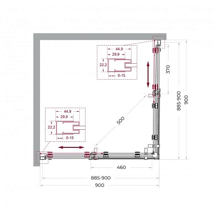 Душевой уголок BelBagno MARINO-2-A-2-90-C-CR 90x90 прозрачный, хром