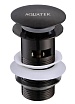 Донный клапан Aquatek AQ6001MB с переливом, Click-clack, черный матовый