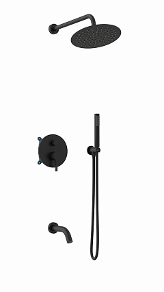 Душевой набор Vincea Villa VSFW-1VL3MB трехрежимный, черный матовый Душевой набор Vincea Villa VSFW-1VL3MB трехрежимный, черный матовый