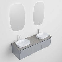 Мебель для ванной Black&White Universe U915.1600-2 Double 160 см, светло-серый, две раковины