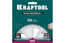 Диск пильный по алюминию Kraftool Multi material 355x25.4 мм, 120Т 36953-355-25.4