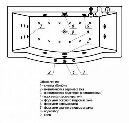 Акриловая ванна Aquatek Гелиос 180х90