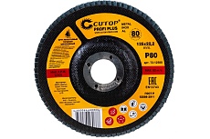 Круг наждачный лепестковый по металлу Plus (125х22.2 мм; Р80; циркониевый) CUTOP 72-12580